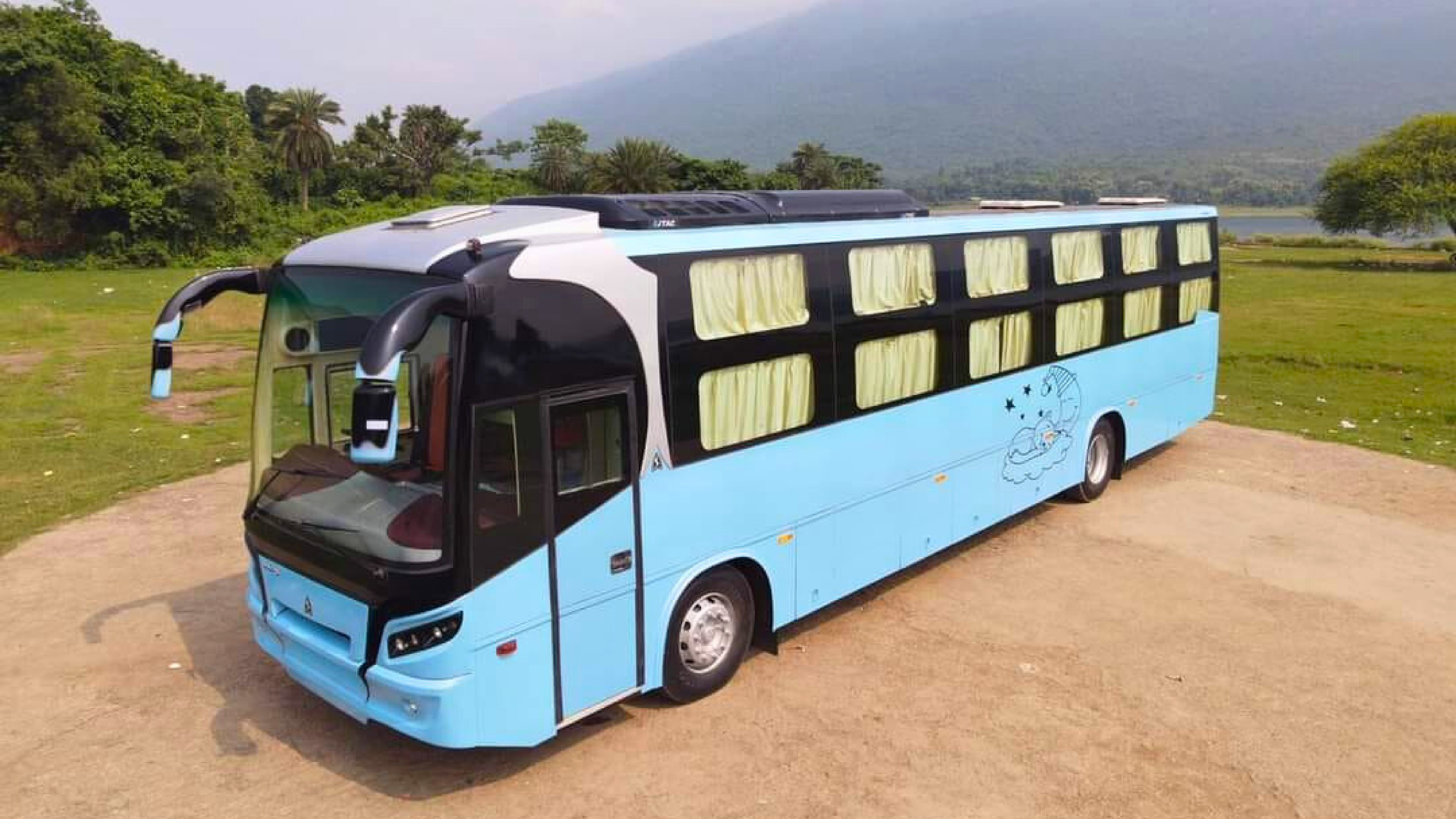 Indian Bus fitted with JTAC Bus Air-Conditioning Unit